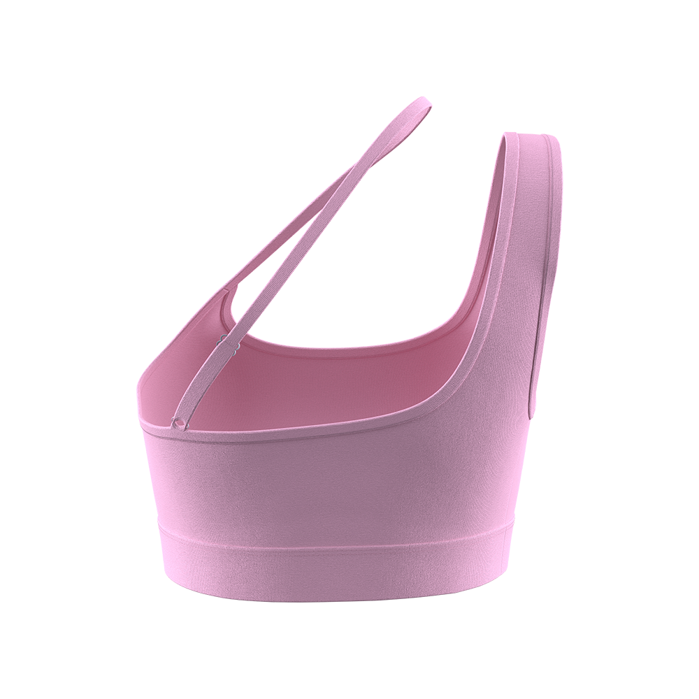 Baby Pink One Shoulder Adjustable Sports Bra